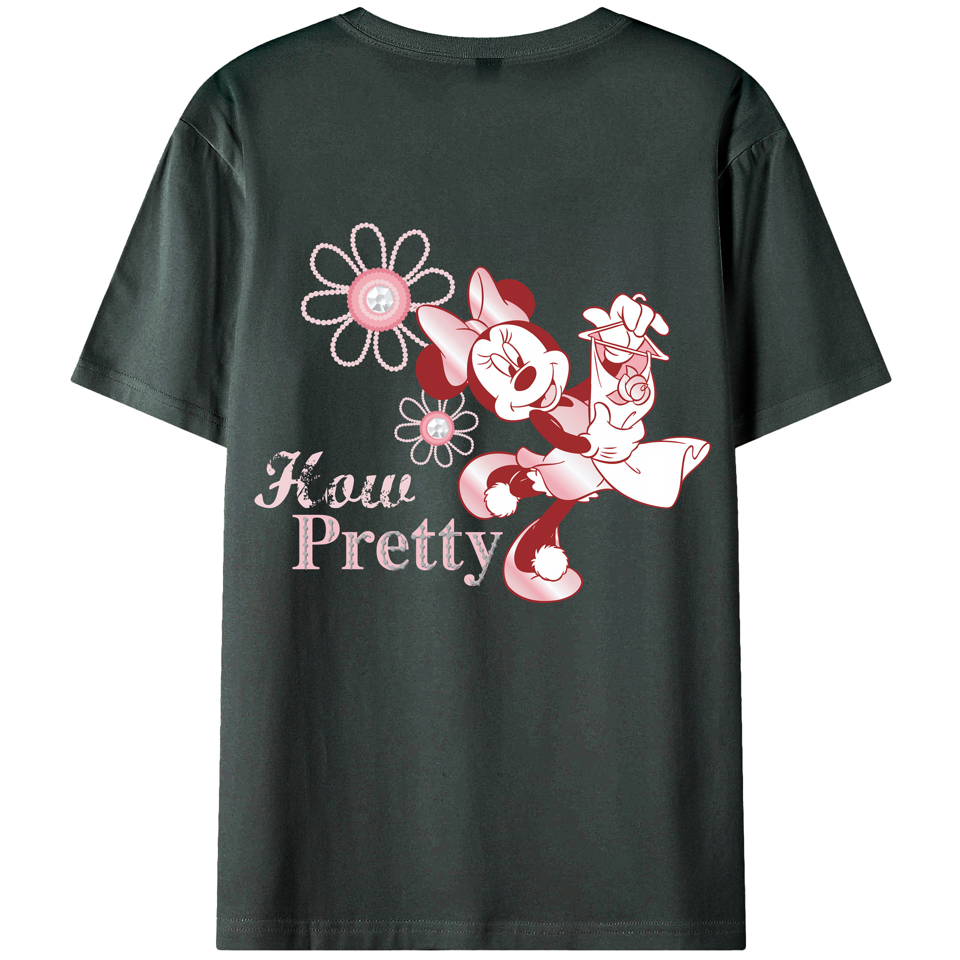 （画像用） ミッキーマウス Mickey Mouse 綿100％ メンズ半袖Tシャツ（バックプリント） 通気性